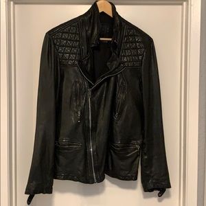 All Saints Spitalfields Leather Biker Jacket.
